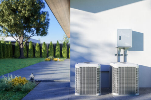 Air conditioning units outside a home